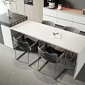 Modern White Dining Table With Black Chairs And Magazine In Minimalist Interior Design