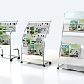 Multi tiered Magazine Display Racks With Wheels For Home Magazines Storage