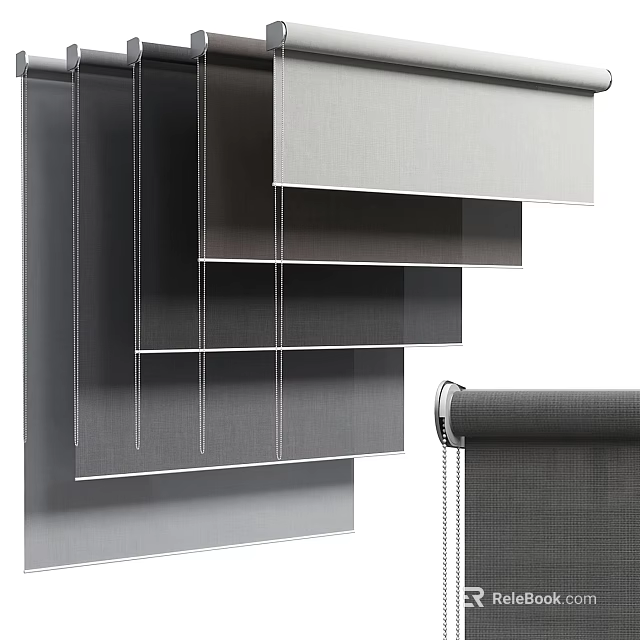 Venetian Blinds In Various Colors For Home Window Privacy And Decoration 3d model 