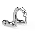 Sleek Chrome Two Handle Faucet With Modern Design And Polished Finish