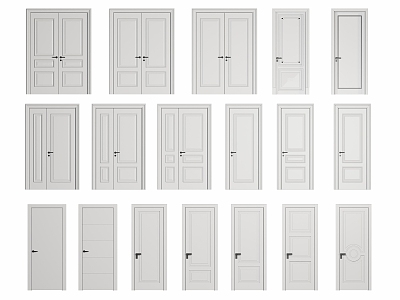 Swing door single door double door 3d model