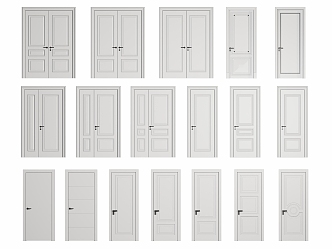 Swing door single door double door 3d model