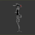 Robotic Character With Mechanical Structure Black Silver Red Accents And Multi Limb Design 3d model