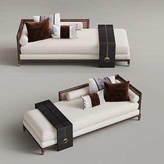 New Chinese-style chaise longue 3d model