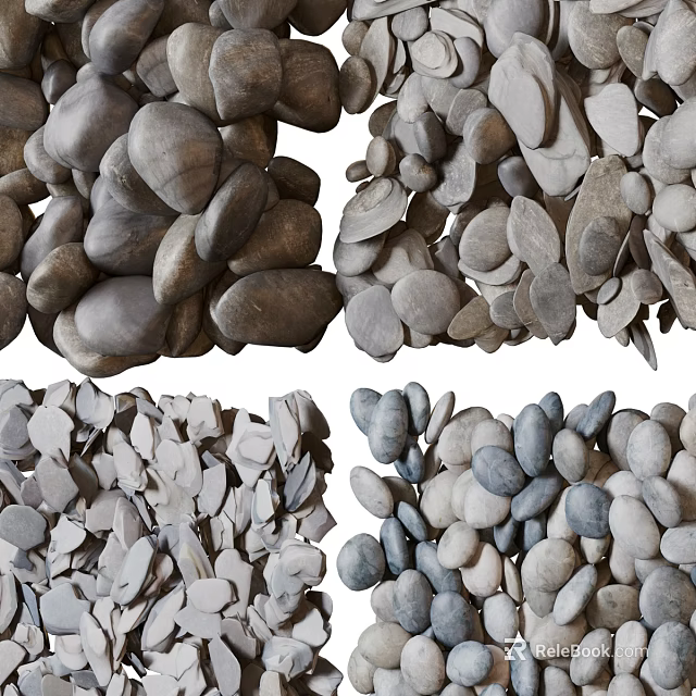 Variety of Stones With Different Textures and Appearances 3d model 