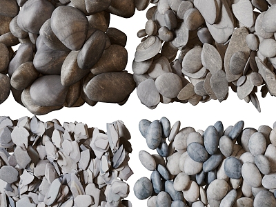 cobblestone gravel small stone 3d model