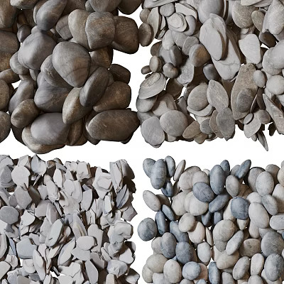 Variety of Stones With Different Textures and Appearances 3d model