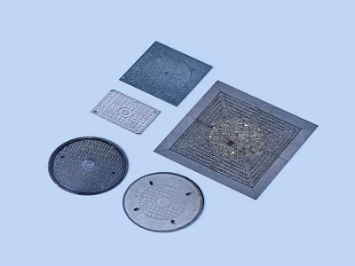 Manhole cover sewer manhole cover tree pool 3d model