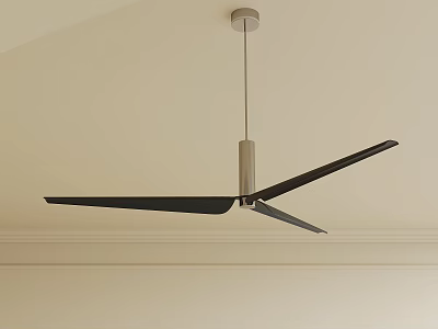Modern Black And Silver Pendant Light Hanging From Light Colored Ceiling With Simple Decorative Lines 3d model
