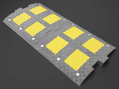 Grey Mat With Yellow Square Dotted Patches And White Edge Dots Design 3d model