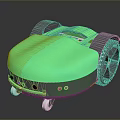 Smart Modern Green Computerized Robot Vacuum With Wheels And Design