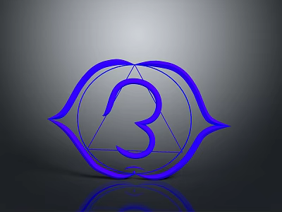 Modern 3 Piece Lighting Fixture Set With Blue Geometric Circular Triangular Design 3d model