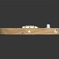 Electric Guitar With Wooden Body Black Pickguard Light Colored Neck And Tuning Pegs