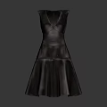 Stylish Dark V neck A line Dress With Smooth Fabric For Daily Use