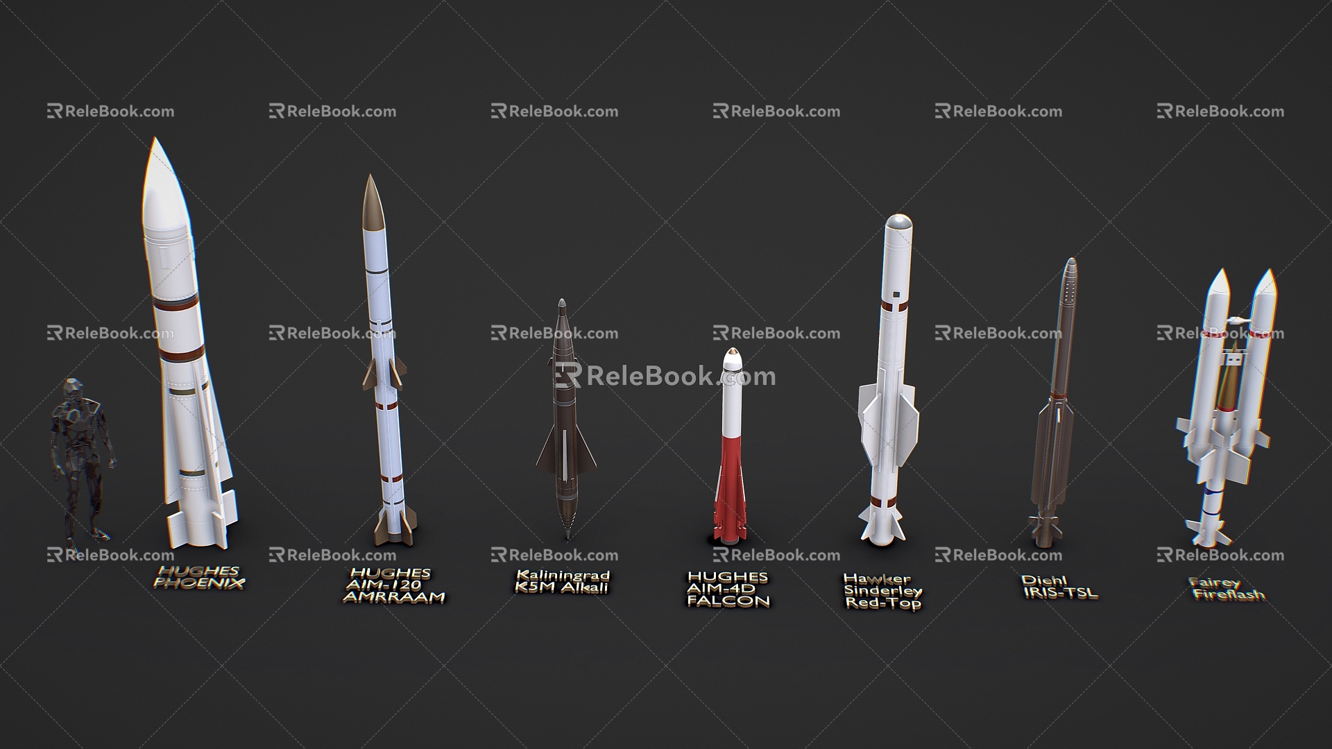 Missile Rocket Missile Package Bomb Ammunition Satellite 3d model