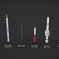 Missile Rocket Missile Package Bomb Ammunition Satellite 3d model