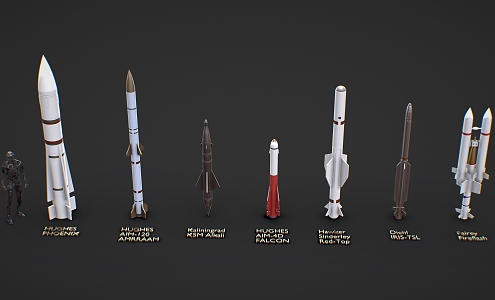 Missile Rocket Missile Package Bomb Ammunition Satellite 3d model