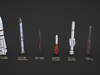 Missile Rocket Missile Package Bomb Ammunition Satellite 3d model