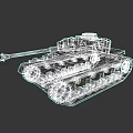 Realistic Military Camouflage Tank With Long Cannon And Heavy Tracks