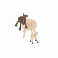 Kids Wooden Table and Chairs Set With Rocking Horse Shaped Chairs And Colorful Alphabet Blocks
