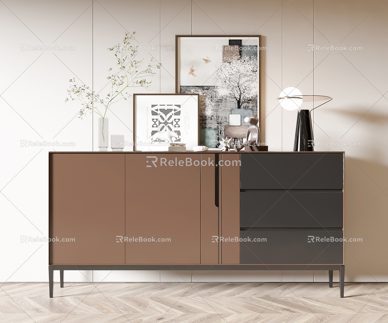 Modern Side Cabinet Entrance Cabinet Entrance Cabinet Side Cabinet End View Cabinet Low Shoe Cabinet Sideboard 3d model