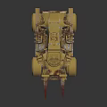 Yellow Industrial Machinery Vehicle Featuring Mechanical Arm And Spiked Front End