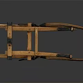 Antique Wooden Device With Curved Handles And Metal Connecting Parts