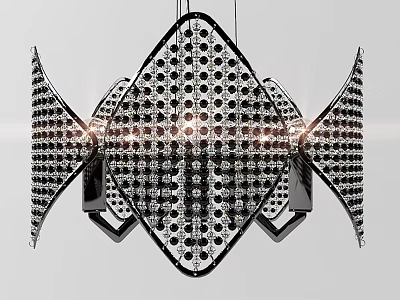 Modern Luxury Crystal Chandelier With Diamond Shaped Design And Sparkling Crystals 3d model