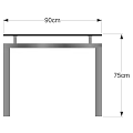 Modern Glass Top Dining Table With Sturdy Metal Legs And Sleek Design