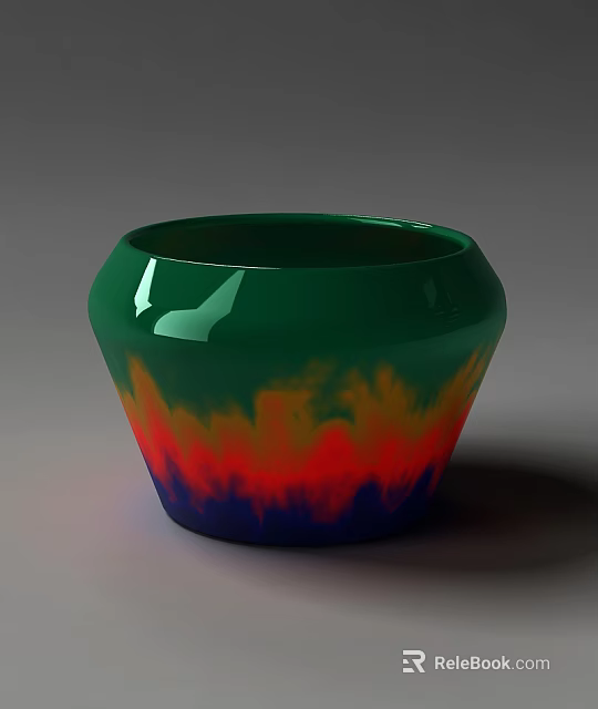 Vibrant Gradient Gemstone Jewelry With Green Red And Blue Hues 3d model 