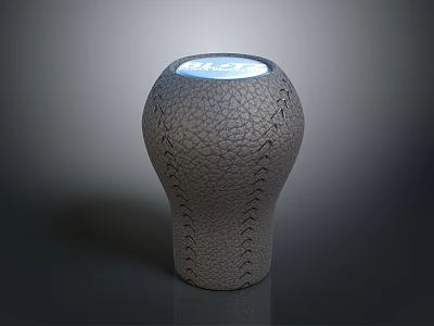 Artistic Modern Sculpture Carving With Cracked Texture And Stitched Glowing Top Design 3d model