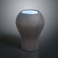 Artistic Modern Sculpture Carving With Cracked Texture And Stitched Glowing Top Design