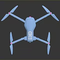 Blue EYO Drone With Four Pink Propellers And Sleek Modern Design