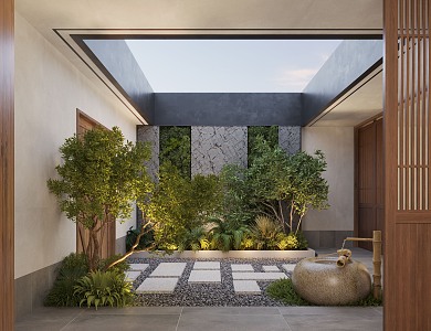 Patio Courtyard View 3d model