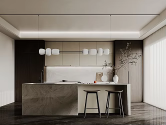 Minimalist Restaurant Modern Restaurant 3d model