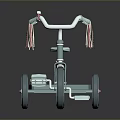 Pastel Blue Children's Tricycle With Red Handlebars Streamers White Seat And Pedals
