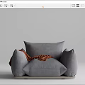 Stylish Gray and Beige Single Sofa with Orange Blanket for Cozy Living Space Design
