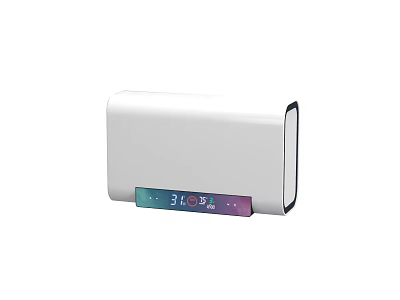 Modern White Electric Water Heater with Digital Temperature Display and Control Panel for Home Bathroom 3d model