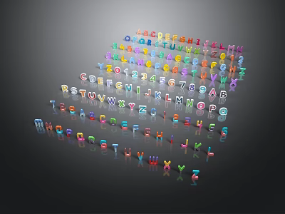 Vibrant Colorful Alphabet Blocks for Kids Educational Play and Learning Tools 3d model