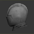Medieval Knight Helmet With Silver Metal Surface And Intricate Visor Design