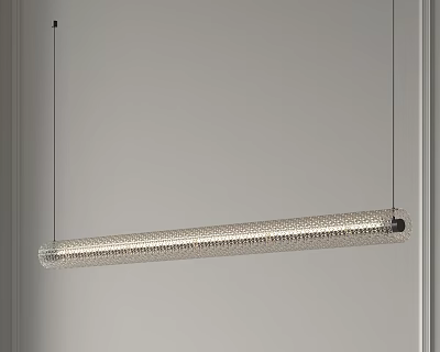 Stylish Cylindrical Pendant Light With Textured Metallic Surface For Modern Interiors 3d model