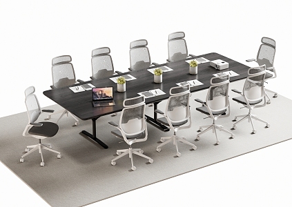 Modern Meeting Table and Chair Office Desk and Chair 3d model