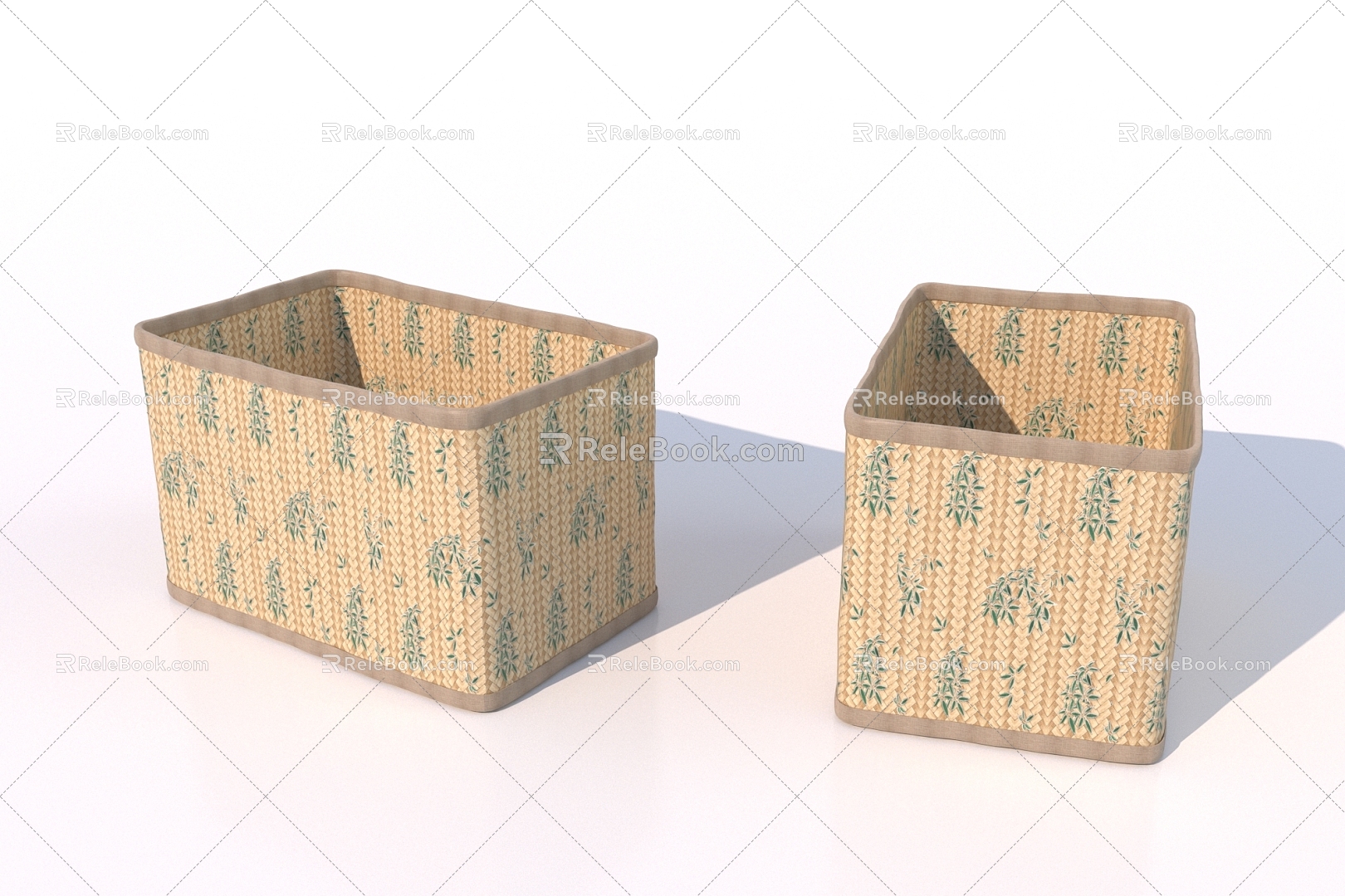 Storage Basket Bamboo Basket 3d model