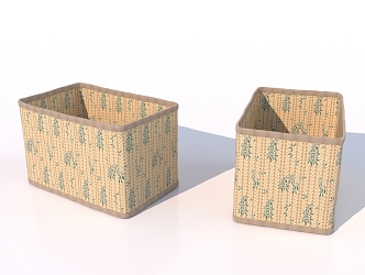 Storage Basket Bamboo Basket 3d model