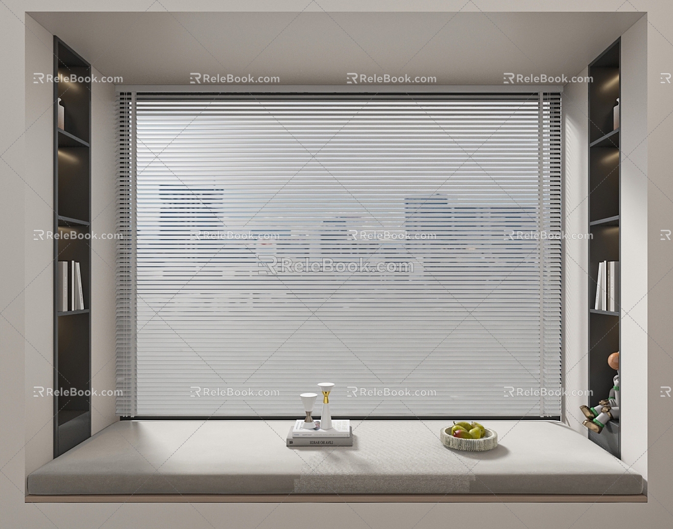 Bay window blinds 3d model