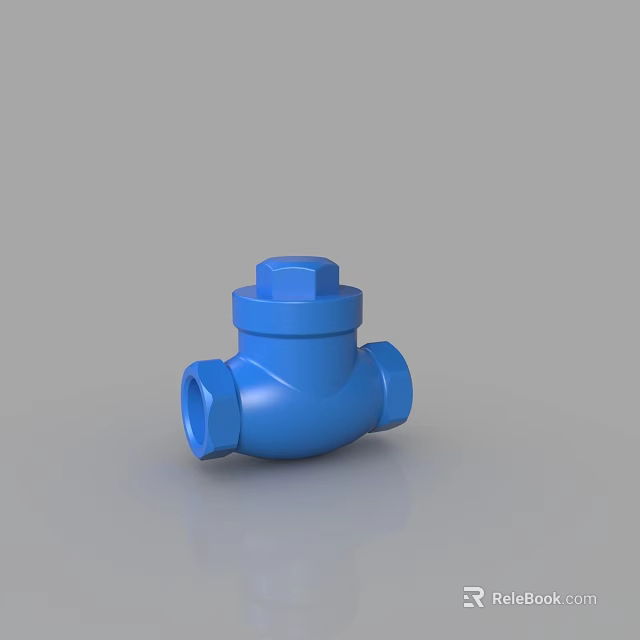 Detailed Blue Industrial Valve 3D Model Mechanical Component For Pipeline 3d model 
