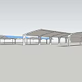 Various Colored Modern Canopy Shelter Structures With Metal Support Frames Design