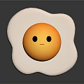 Cute Cartoon Chicken Character Designed As Sunny Side Up Egg With Smiling Face