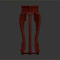 Red Hexagonal Furniture Stand With Intricate Carved Legs And Decorative Top
