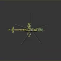 Highly Detailed Military Helicopter Model With Camouflage Paint Rotors And Cockpit Design
